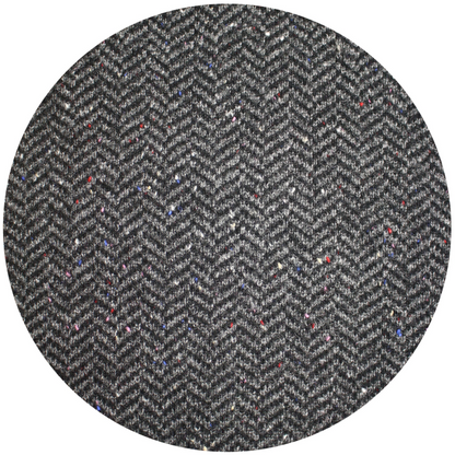 Start2Finish herringbone Donegal knitted cashmere scarf in Kembla Grey and Blue, featuring a luxurious soft texture and classic pattern.