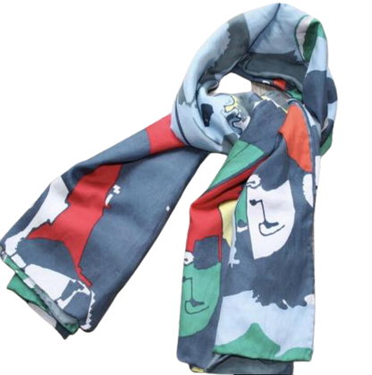 Cotton silk printed Bryce scarf by Start2Finish, showcasing vibrant floral patterns and lightweight, soft fabric.
