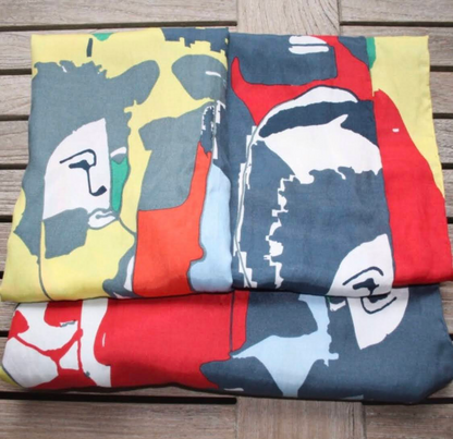 Cotton silk printed scarf by Start2Finish featuring vibrant floral patterns, lightweight and stylish for casual or formal wear.