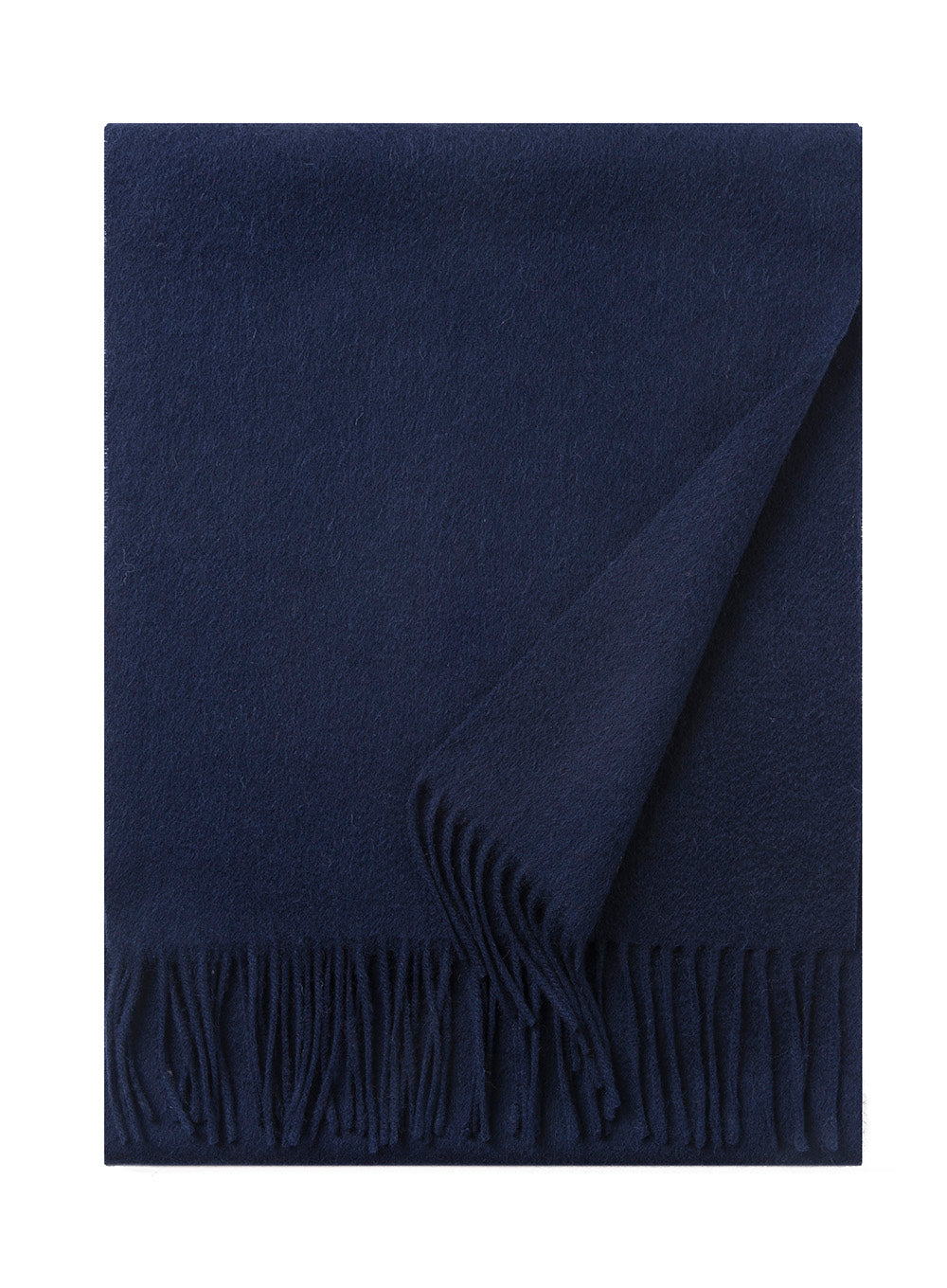 Navy Lambswool Scarf by Start2Finish, woven plain design, showing soft, warm fabric and classic style for apparel.