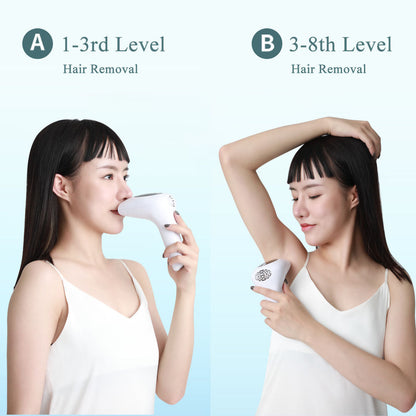 Maroon Asteria hair removal laser epilator for permanent photoepilation, showing the sleek device with treatment heads and controls.
