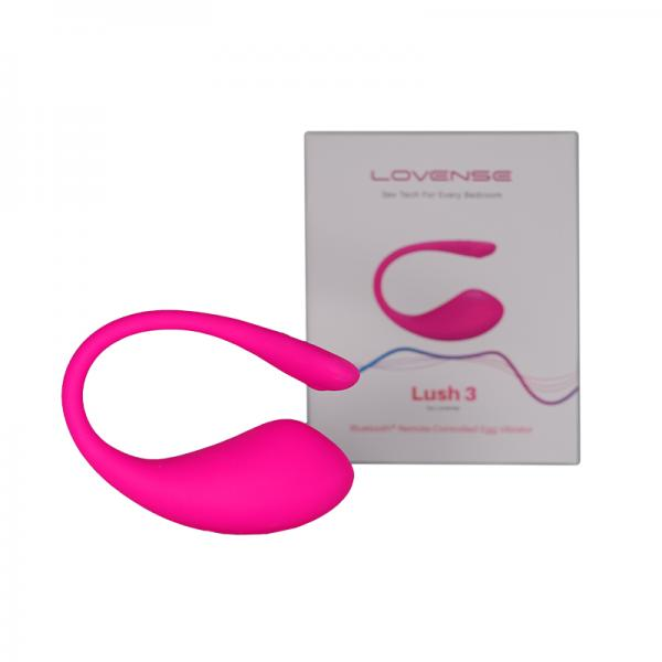 Close-up of the Lovense Lush 3 adult pleasure device with sleek design, showcasing its smooth silicone surface and compact shape.