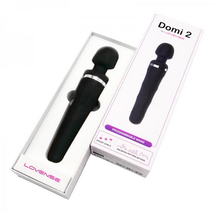 Lovense Domi 2 adult toy by Start2Finish, showing sleek design and control buttons on the wireless vibrator.
