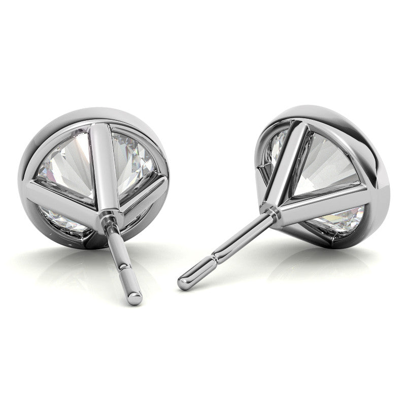 Start2Finish 3.00 CTW lab-grown diamond bezel martini stud earrings in 14K white or yellow gold, showcasing sparkling diamonds and sleek design.
