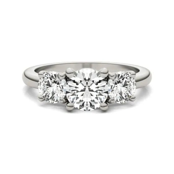 Start2Finish 3 CTW AGI certified lab-grown diamond engagement ring in 14K gold with three sparkling G-VS stones.