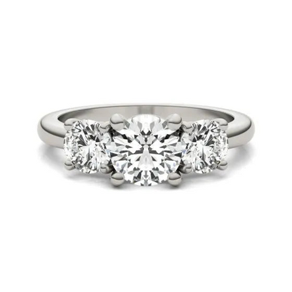 Start2Finish 3 CTW AGI certified lab-grown diamond engagement ring in 14K gold with three sparkling G-VS stones.
