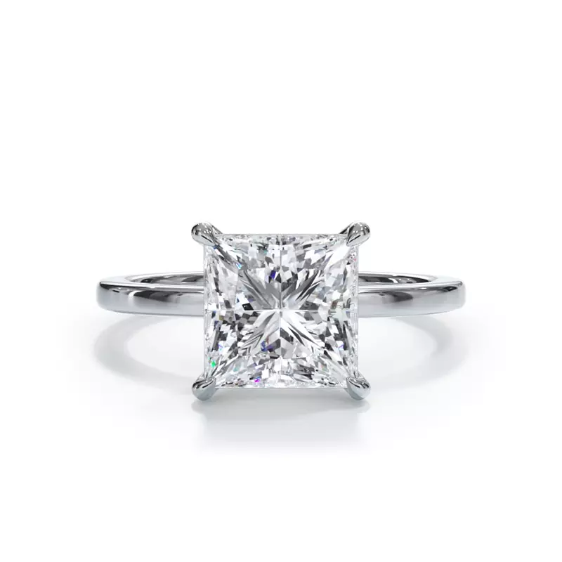 Start2Finish 2.00 CTW lab-grown diamond solitaire engagement ring in 14K white gold with G-VS clarity, elegant jewelry design.