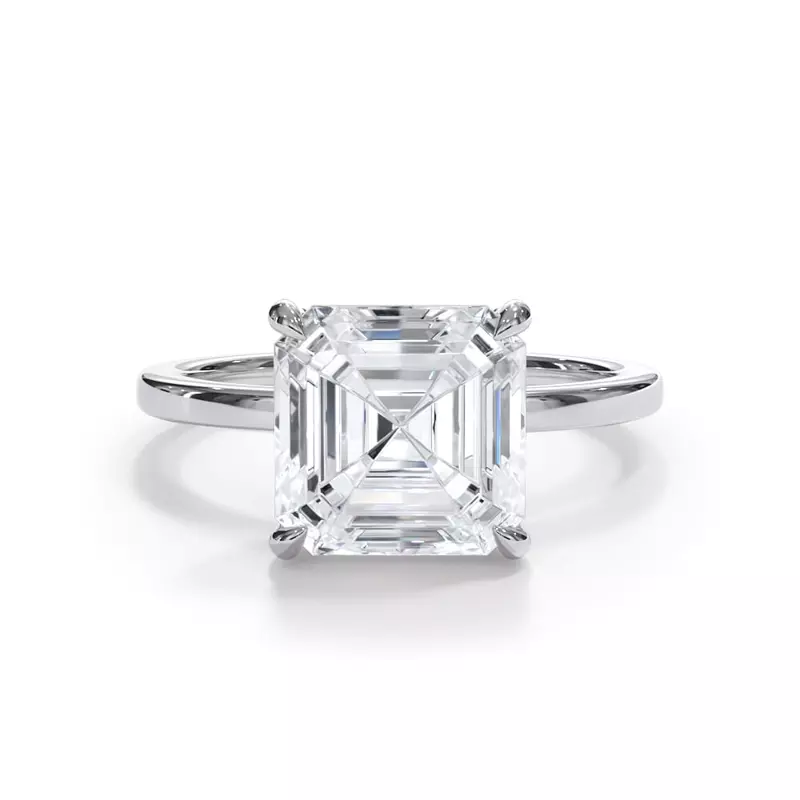 Lab grown diamond solitaire engagement ring with 2.00 CTW G-VS clarity set in 14K white gold jewelry.