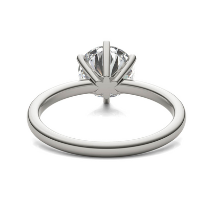 Lab-grown diamond solitaire engagement ring with 2.00 CTW AGI certification, G-VS clarity, set in 14K white gold jewelry.