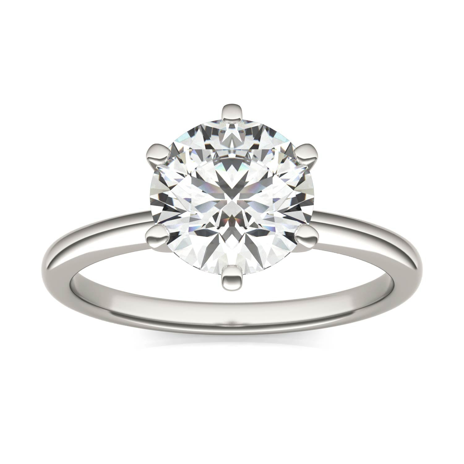 14K white gold solitaire engagement ring with 2.00 CTW AGI certified lab-grown diamond, G-VS clarity, elegant jewelry piece