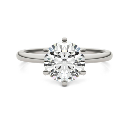Start2Finish 2.00 CTW lab-grown diamond solitaire engagement ring in 14K white gold with G-VS clarity, showcasing the sparkling center stone.