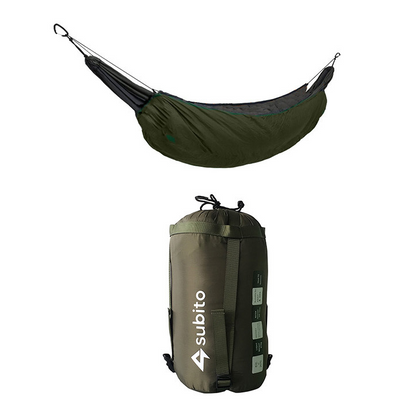 Maroon Asteria outdoor camping hammock with warm cotton cover, perfect for outdoor relaxation and camping trips.