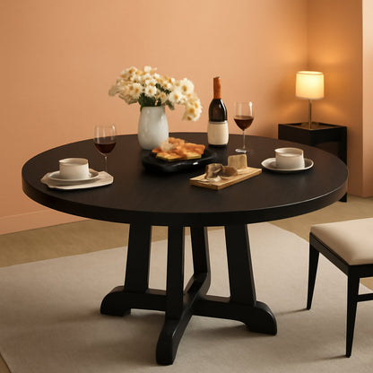 Contemporary Round Forty Seven Inch Dining Table In Black