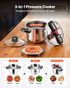 Start2Finish VEVOR 6.3QT stainless steel pressure cooker with glass lid, steaming rack, and three pressure settings for versatile cooking.
