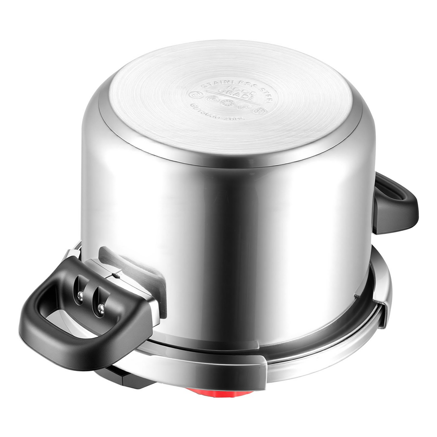 Start2Finish VEVOR 6.3Qt stainless steel pressure cooker with glass lid, steaming rack, three pressure settings for versatile cooking.