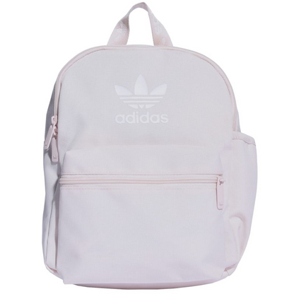 Adidas Adicolor Classic Small Backpack by Start2Finish, gray fabric with black straps and front zip pocket, suitable for daily use.