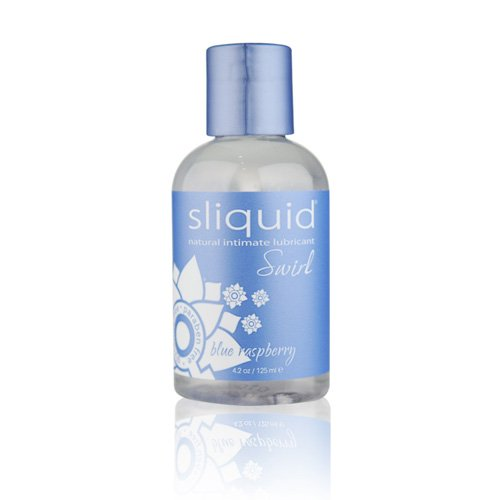 Sliquid Naturals Swirl Pink Lemonade flavored lubricant bottle, adult product by Start2Finish, with colorful label and seal.