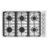 Empava 36-inch built-in gas cooktop with four burners and control knobs, installed in a modern kitchen countertop.