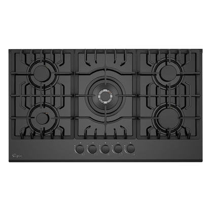 Empava 36-inch built-in gas cooktop with four burners and control knobs, designed for modern kitchen appliances.