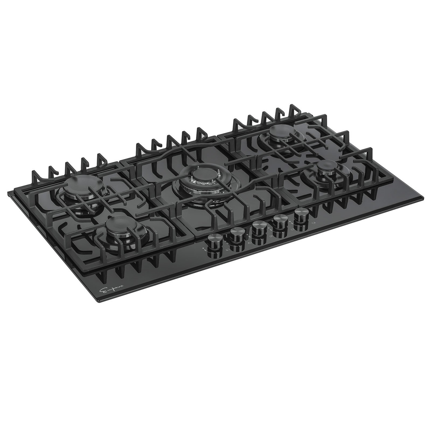 Start2Finish Empava 36-inch built-in gas cooktop with four burners and stainless steel finish, modern kitchen appliance.