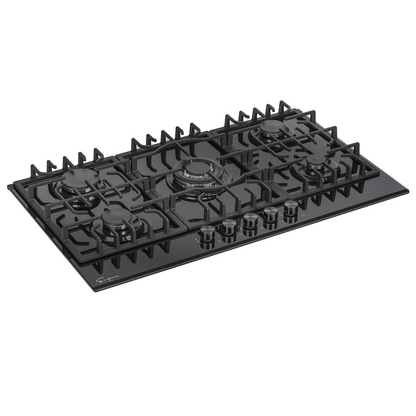 Start2Finish Empava 36-inch built-in gas cooktop with four burners and stainless steel finish, modern kitchen appliance.