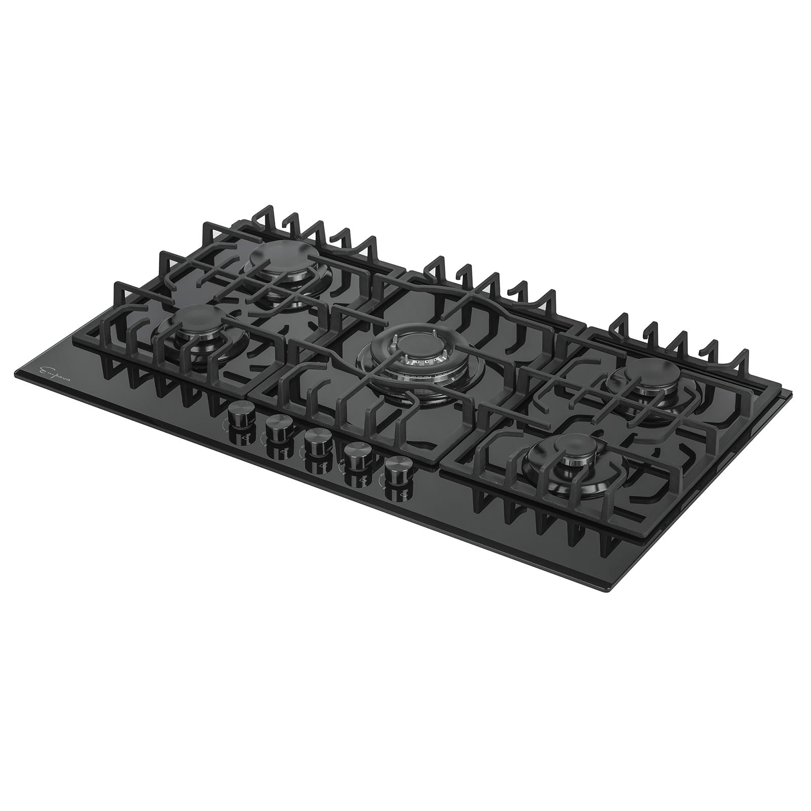 Empava 36-inch built-in gas cooktop with four burners and control knobs, designed for kitchen appliances.