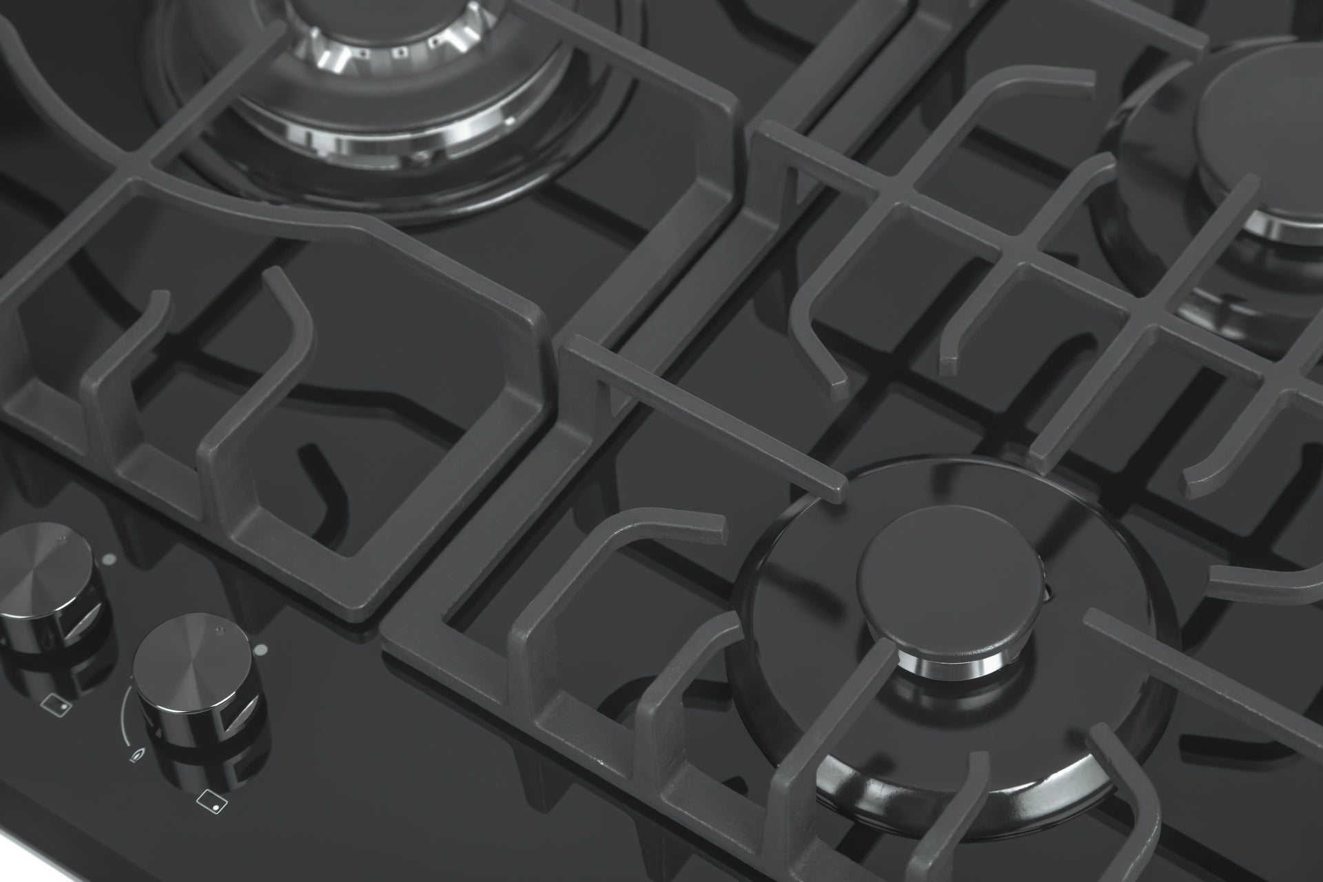Empava 36-inch built-in gas cooktop with four burners, stainless steel finish, and control knobs for precise cooking.