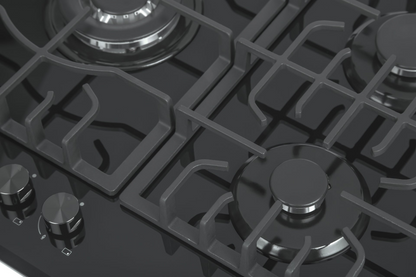 Empava 36-inch built-in gas cooktop with four burners, stainless steel finish, and control knobs for precise cooking.