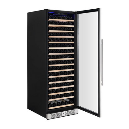 Start2Finish Empava WC07S 70-inch wine cooler with glass door and interior shelving for wine storage and cooling.