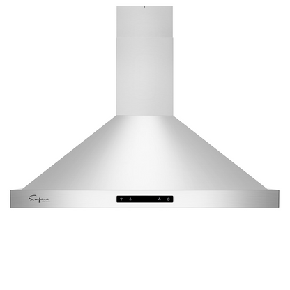 Empava 36-inch wall mount range hood with stainless steel finish and ducted vent, 380 CFM for efficient kitchen ventilation.