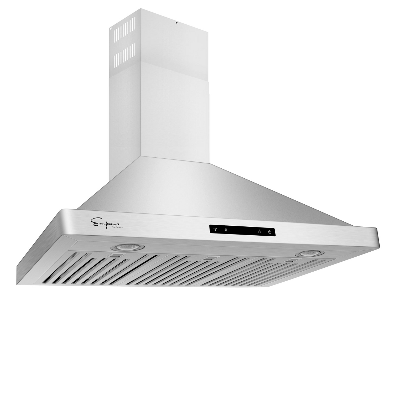 Start2Finish Empava 36-inch wall mount range hood with 380 CFM ducted ventilation and modern stainless steel finish.
