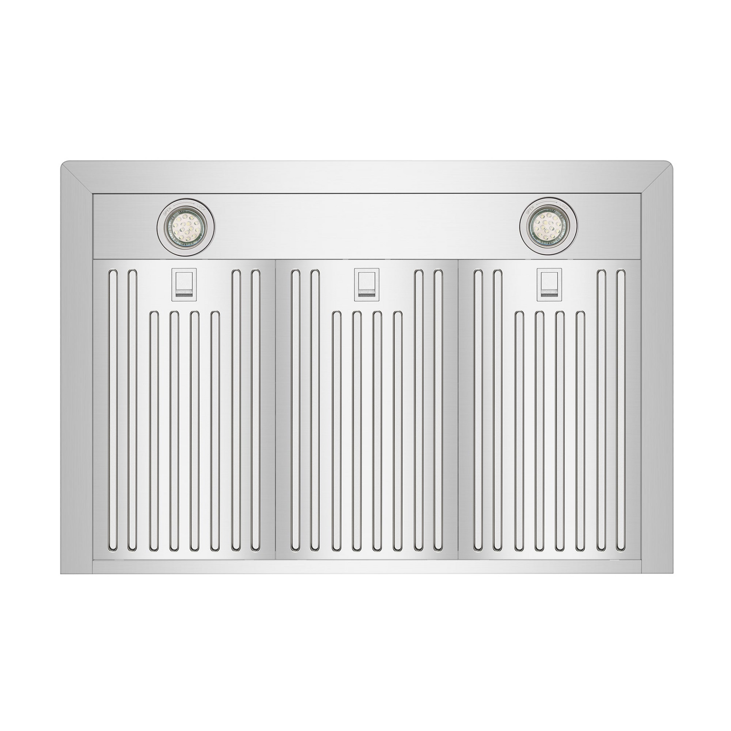 Start2Finish Empava 36-inch ducted wall mount range hood with sleek stainless steel finish and control panel for kitchen ventilation.