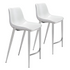 Magnus counter stool set of 2 by Start2Finish featuring white seats and silver legs, modern kitchen or bar furniture.