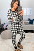 Lavender Pallas black plaid two-piece women&