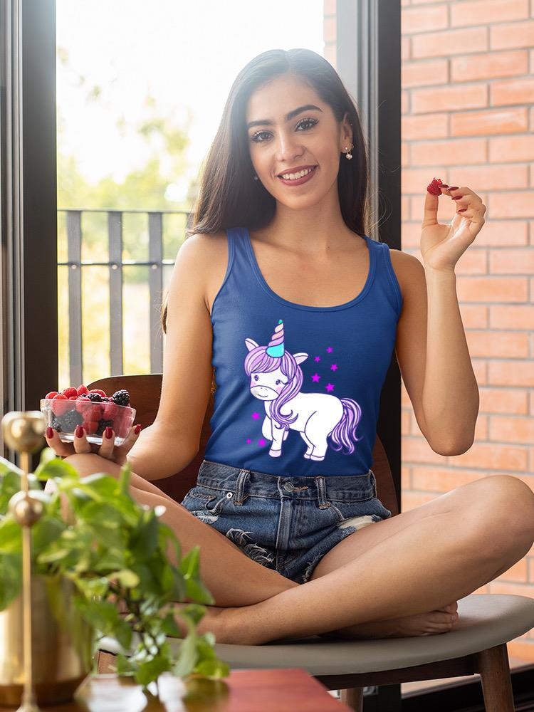 Baby unicorn racerback tank top by Start2Finish with colorful unicorn graphic and playful design on soft fabric.