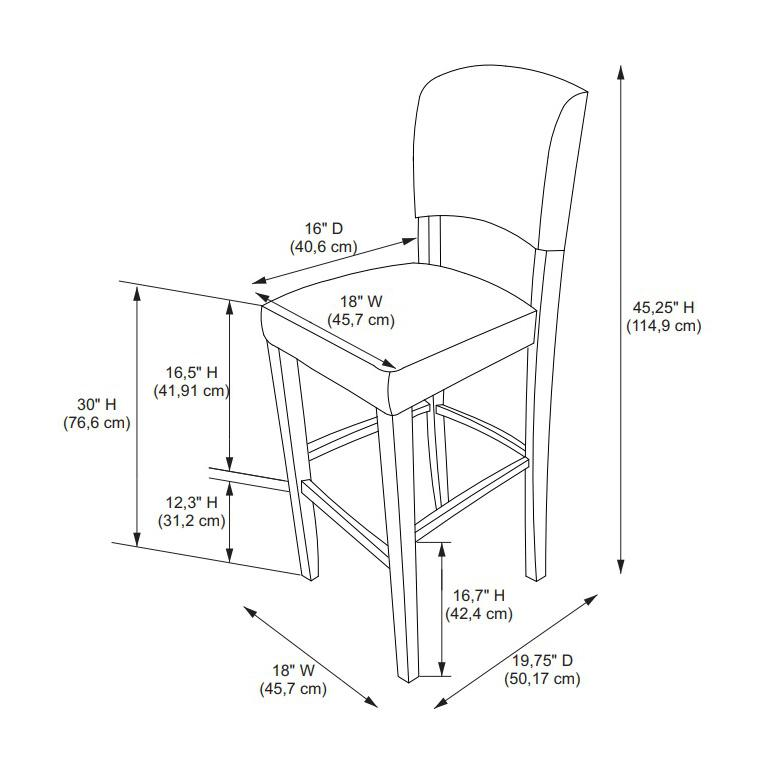 Start2Finish Monaco Bar Stool in espresso finish, modern furniture with a sleek wooden seat and sturdy metal frame.