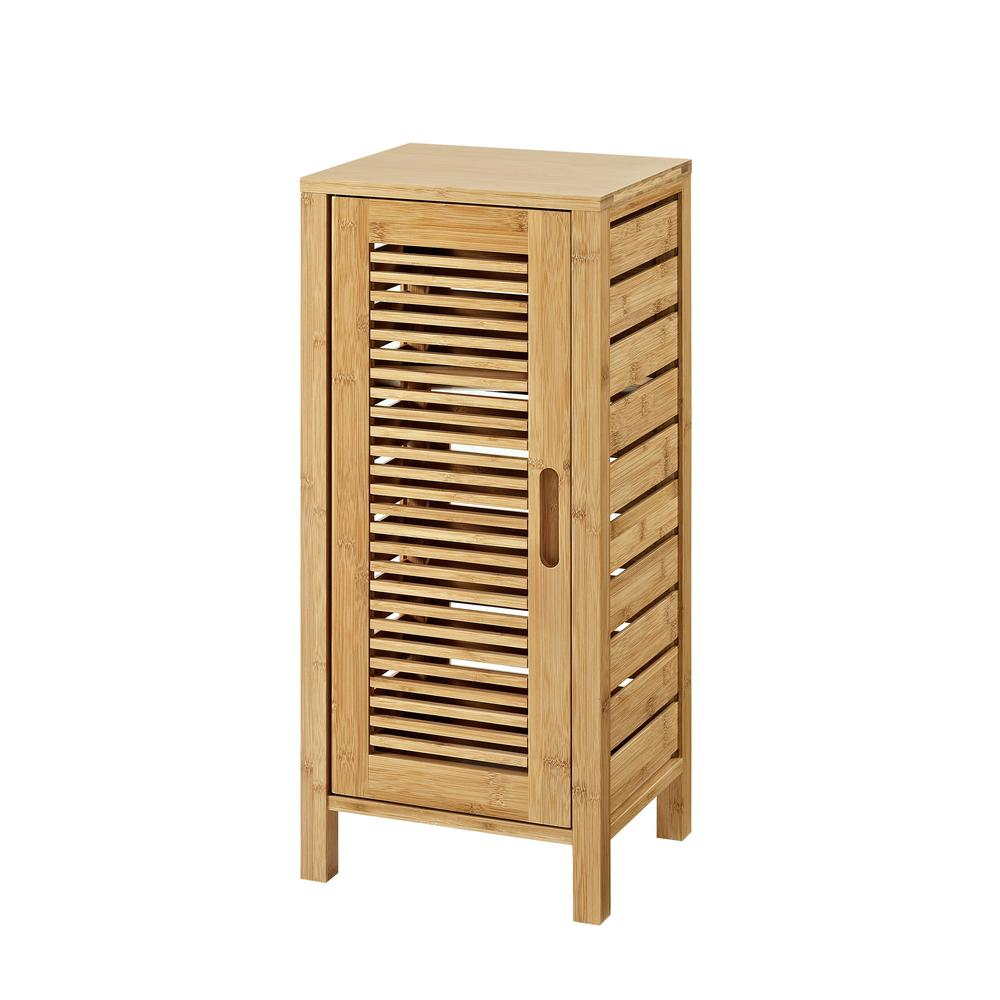 Start2Finish Bracken One Door Floor Cabinet in wood finish, showcasing a sleek furniture piece with a single door and minimalist design.