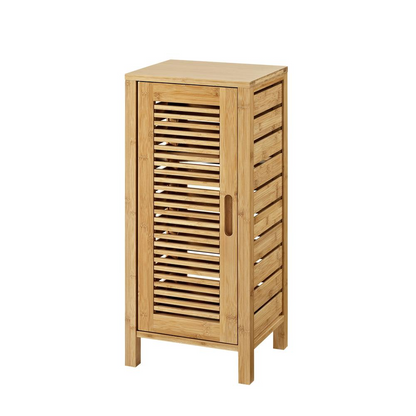 Start2Finish Bracken One Door Floor Cabinet in wood finish, showcasing a sleek furniture piece with a single door and minimalist design.