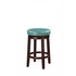 Start2Finish Maya Teal 24-inch counter stool with wooden legs and cushioned seat, ideal for kitchen or bar area.