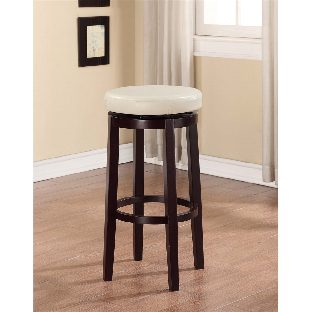 Start2Finish Maya Rice 29-inch bar stool with a sleek design and wooden legs, ideal for kitchen or bar areas.