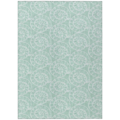 Start2Finish Surfside ASR41 green washable indoor/outdoor rug, 9x12 feet with textured design and vibrant green color.