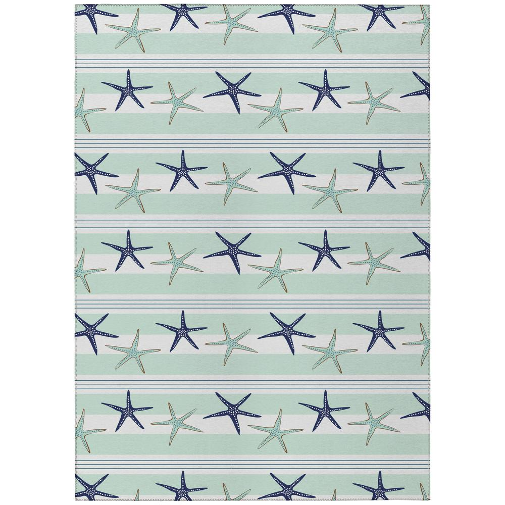 Start2Finish Surfside ASR42 seaglass washable rug, indoor/outdoor 5&