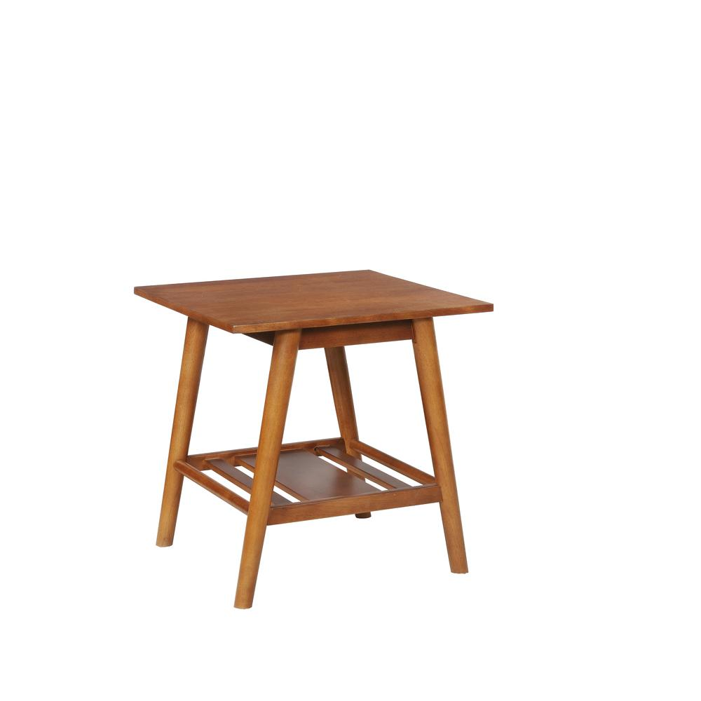 Start2Finish Charlotte End Table with a sleek wooden surface and modern design, perfect for living room or bedroom decor.