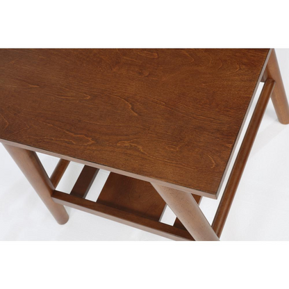Start2Finish Charlotte end table with a modern wooden design, featuring a round top and sleek legs for stylish living room decor.