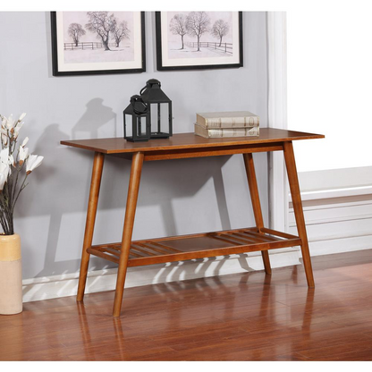 Start2Finish Charlotte Console Table with sleek wood finish, featuring a modern design and open lower shelf for stylish home storage.