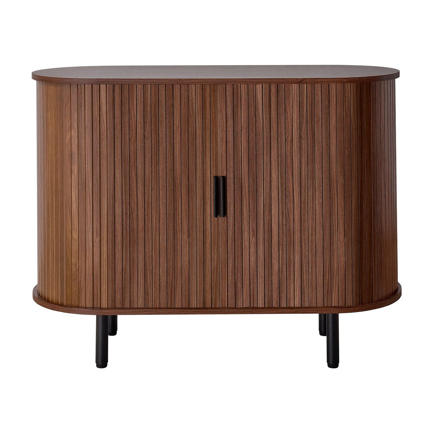 Walnut VEVOR coffee bar cabinet with 2 sliding doors, mid-century fluted design, ideal for living room, entryway, or kitchen.