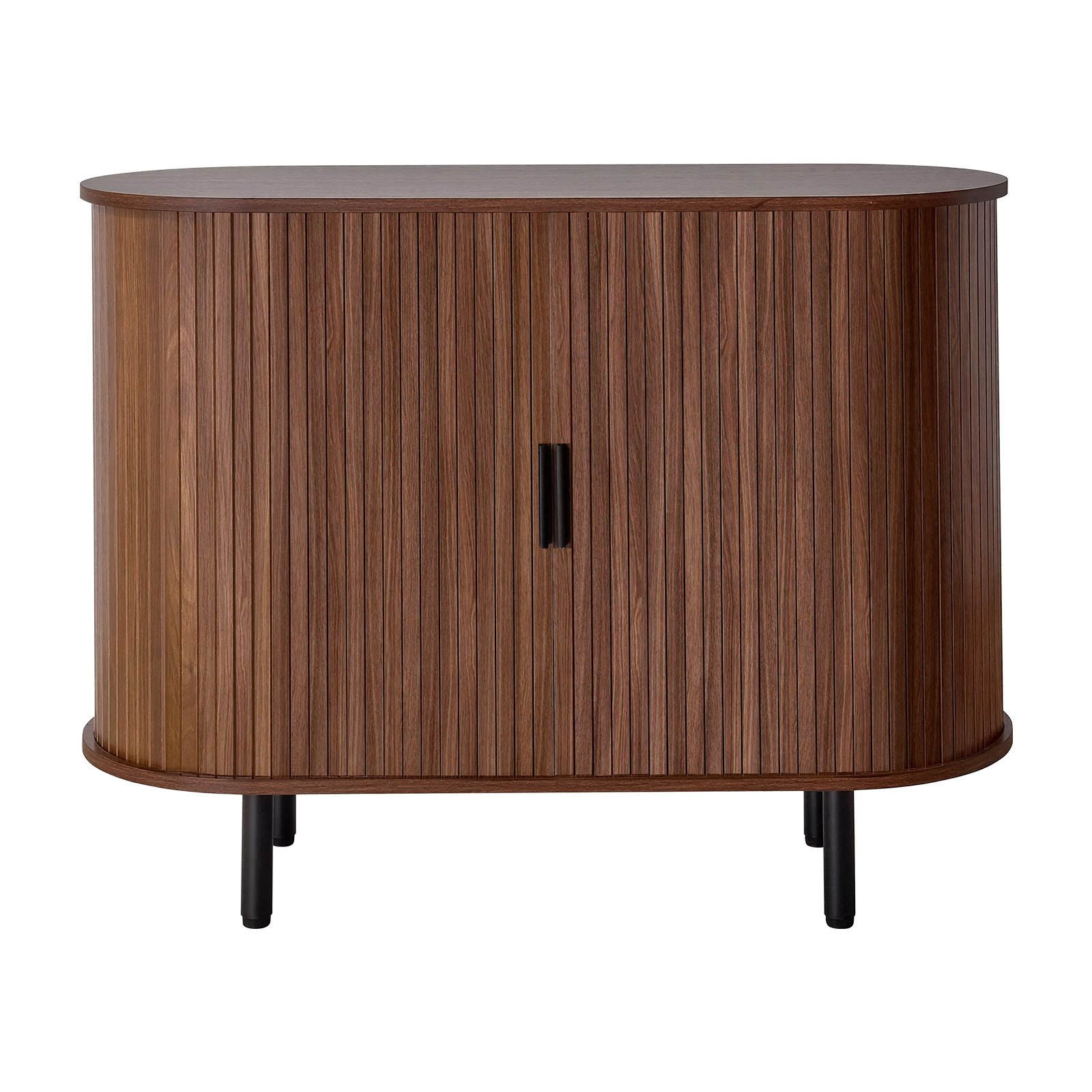 Walnut VEVOR coffee bar cabinet with 2 sliding doors, mid-century fluted design, ideal for living room, entryway, or kitchen.