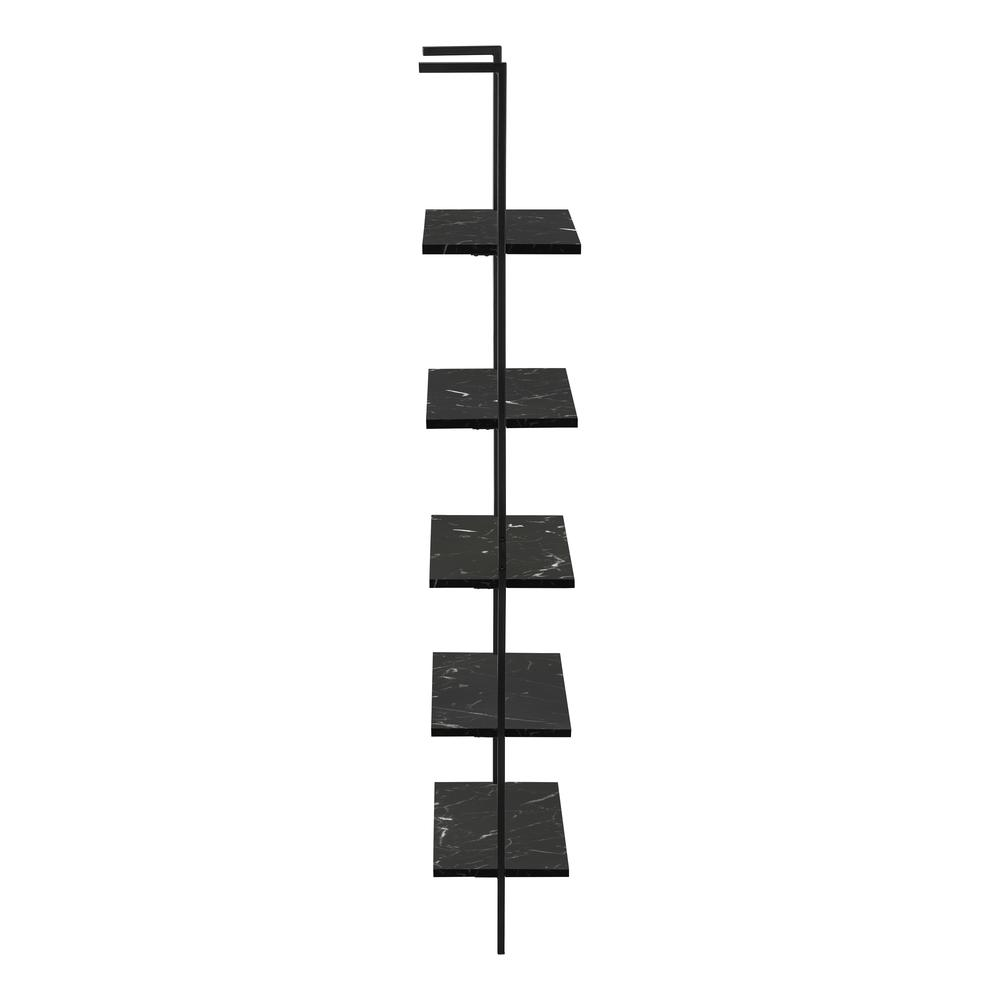 Start2Finish 5-tier bookshelf with ladder, ideal for office or bedroom storage, featuring sturdy wooden shelves and modern design.