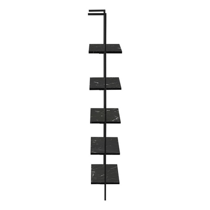 Start2Finish 5-tier bookshelf with ladder, ideal for office or bedroom storage, featuring sturdy wooden shelves and modern design.