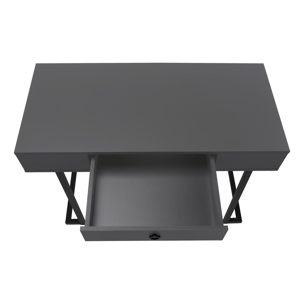 Start2Finish grey computer desk with storage drawers, ideal for home office and laptop workspace, featuring a laminate finish.